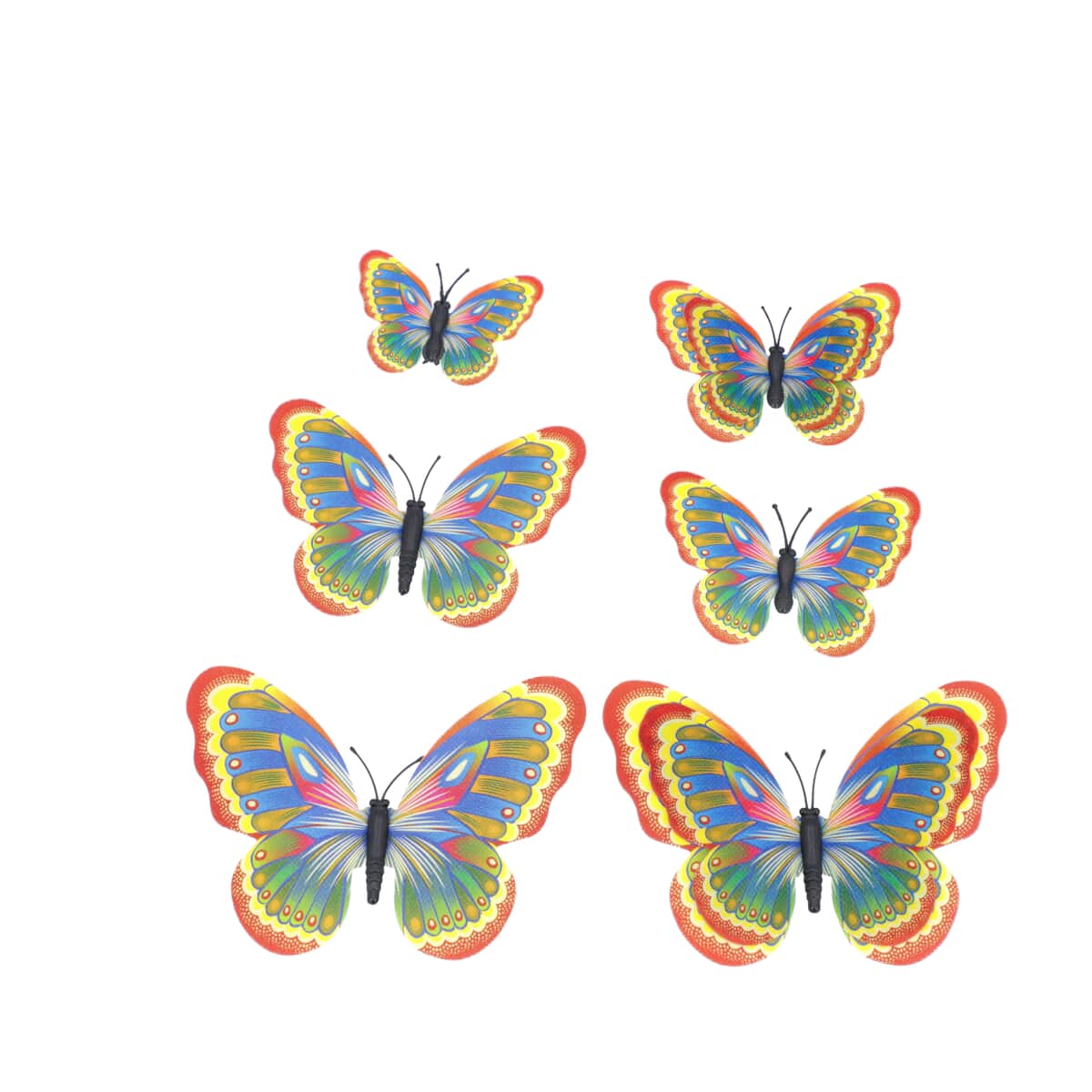 Set of 42 Pcs Plastic Decorative Multicolored Plastic Magnetic 3D Butterfly For Home Decor image number 5