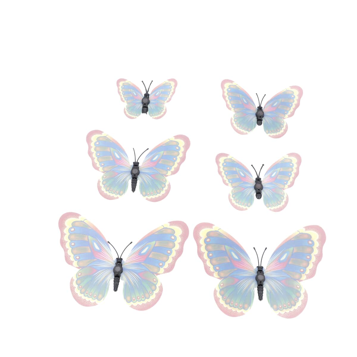 Set of 42 Pcs Plastic Decorative Multicolored Plastic Magnetic 3D Butterfly For Home Decor image number 6