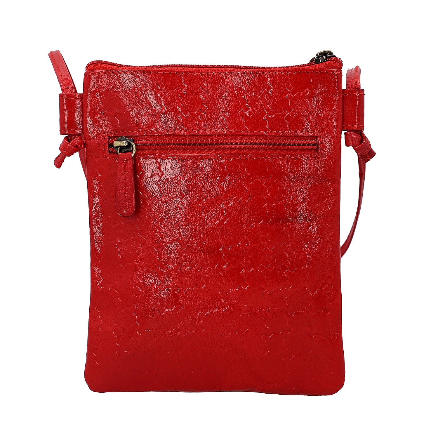 VIVID by SUKRITI Red Zebra Pattern Hand Painted Genuine Leather Crossbody Bag