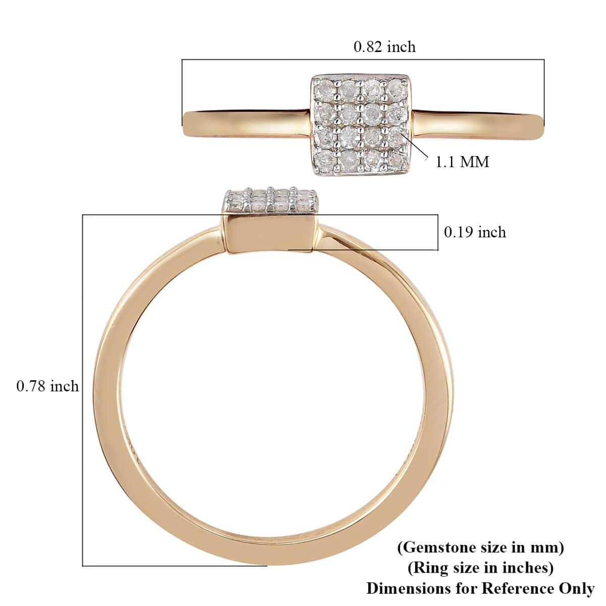 LUXORO 10K Yellow Gold Diamond Ring (Size 7.0) 0.10 ctw image number 5