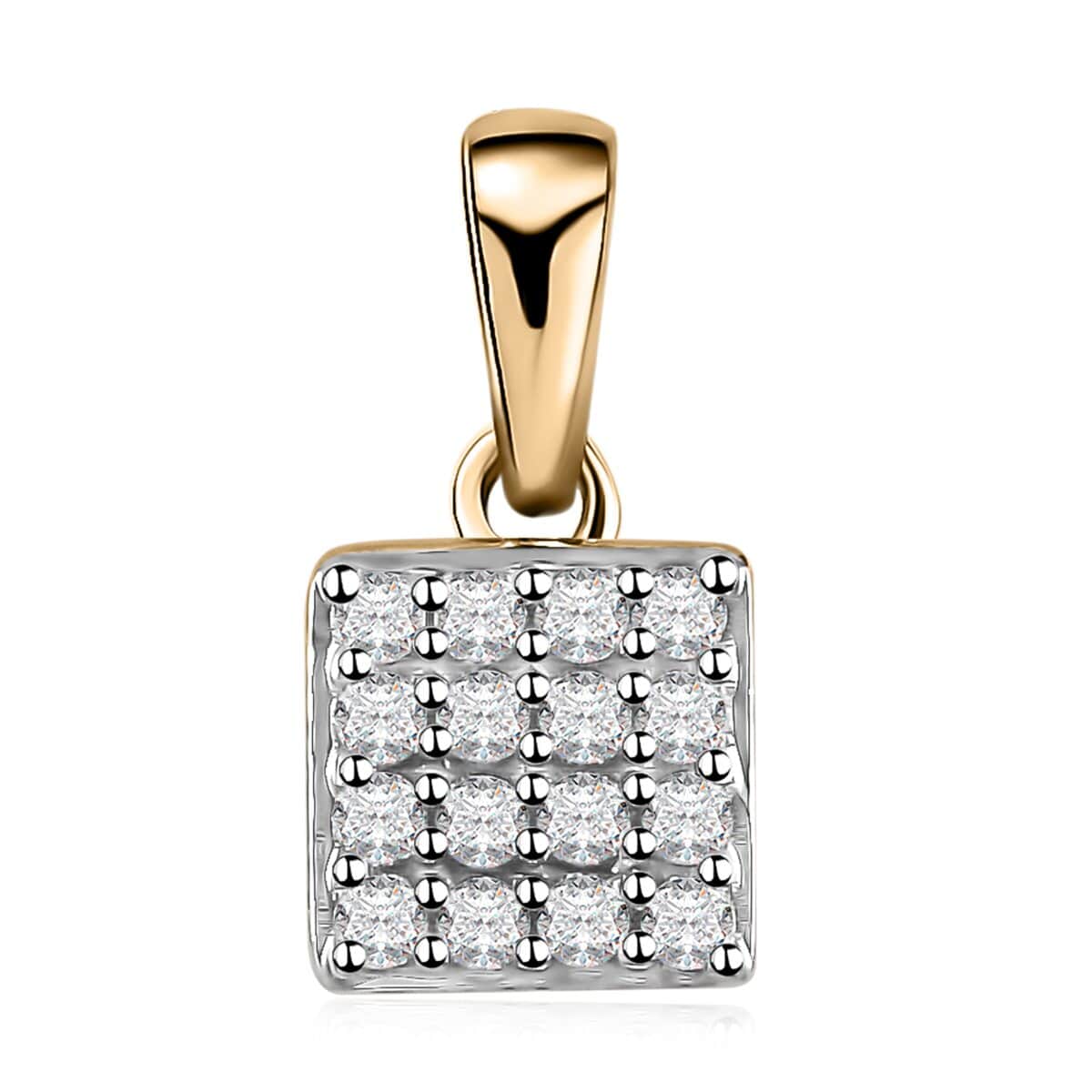 Luxoro Diamond Pendant in 10K Yellow Gold, Diamond Cluster Pendant, Wedding Gifts 0.15 ctw image number 0