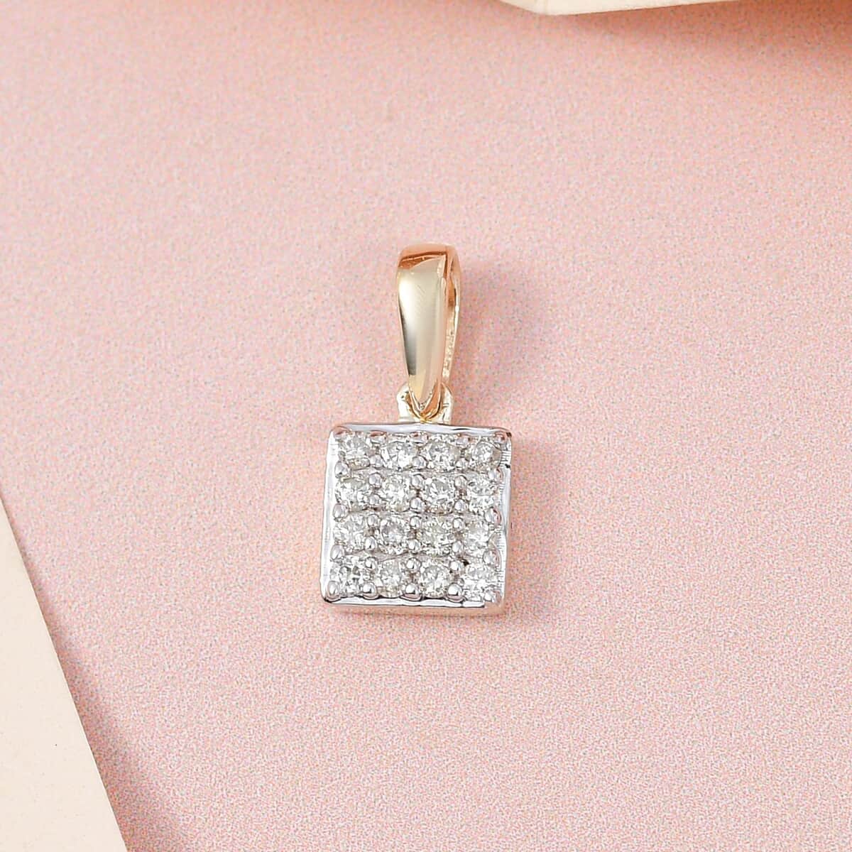 Luxoro Diamond Pendant in 10K Yellow Gold, Diamond Cluster Pendant, Wedding Gifts 0.15 ctw image number 1