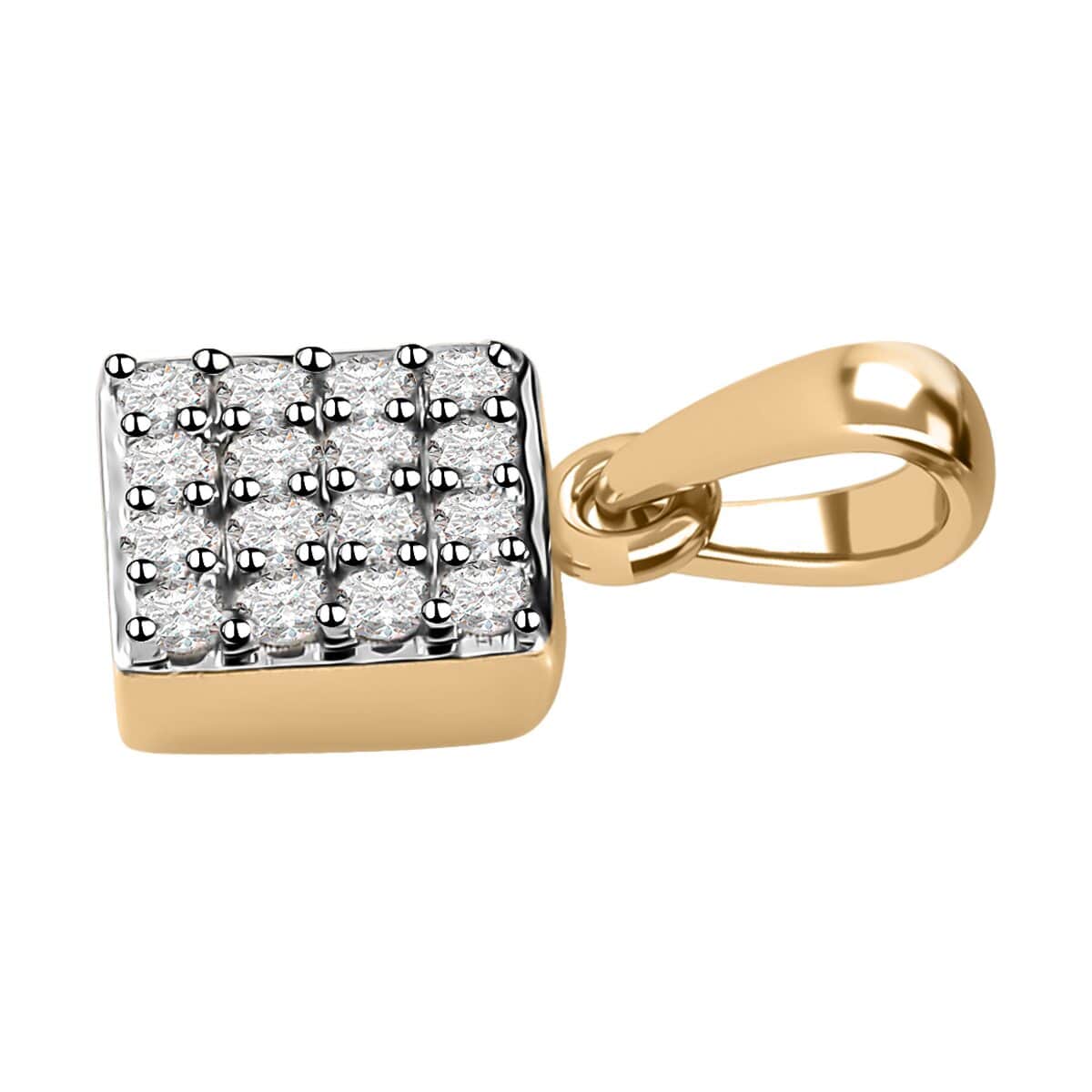 Luxoro Diamond Pendant in 10K Yellow Gold, Diamond Cluster Pendant, Wedding Gifts 0.15 ctw image number 3