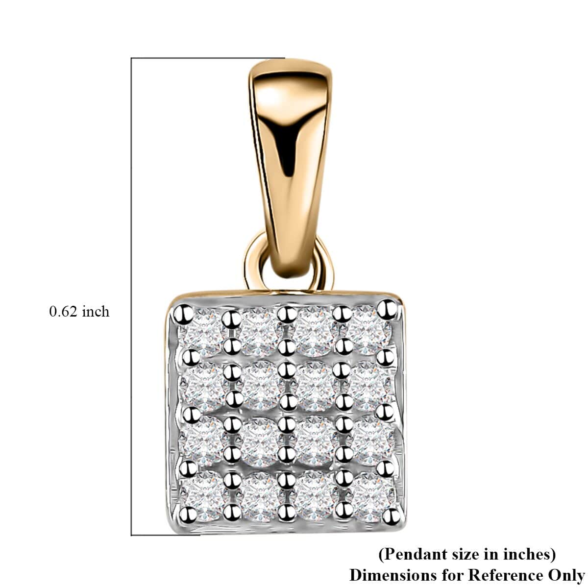 Luxoro Diamond Pendant in 10K Yellow Gold, Diamond Cluster Pendant, Wedding Gifts 0.15 ctw image number 5