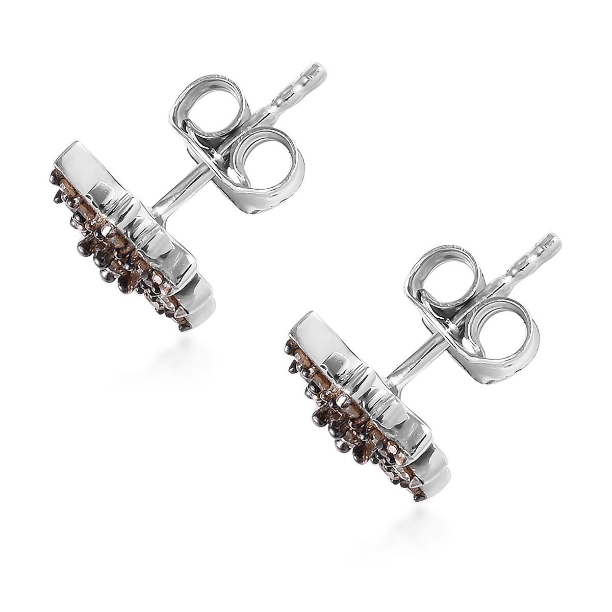 Jessica Exclusive Pick Natural Champagne Diamond Star Stud Earrings in Vermeil Rose Gold Over Sterling Silver 0.33 ctw