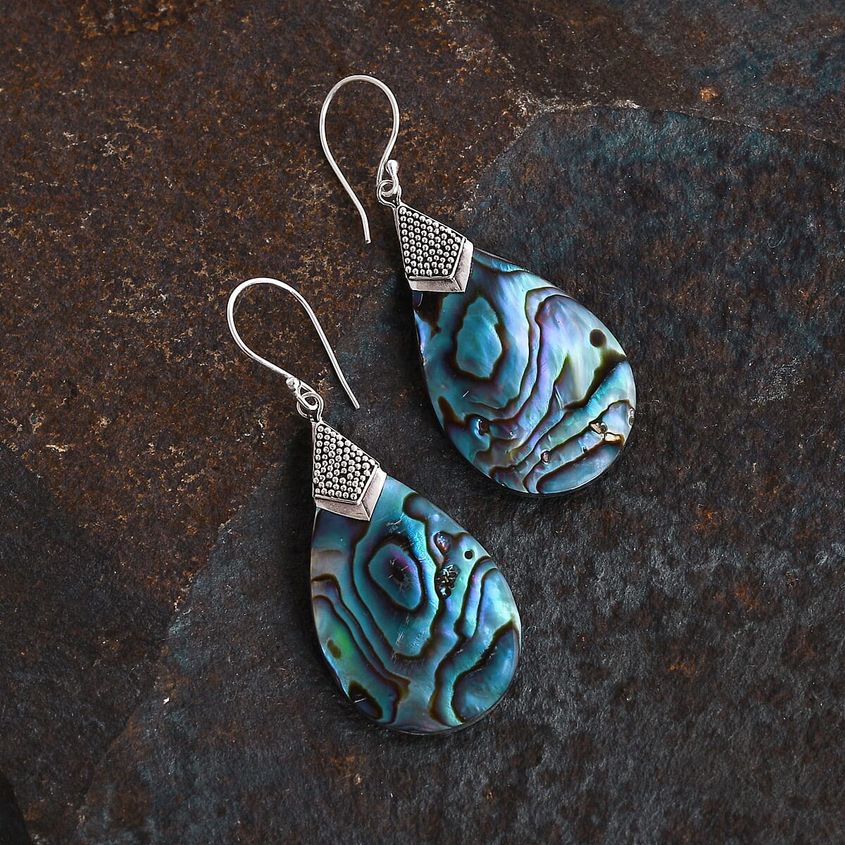 Abalone Shell Earrings in Sterling Silver image number 1