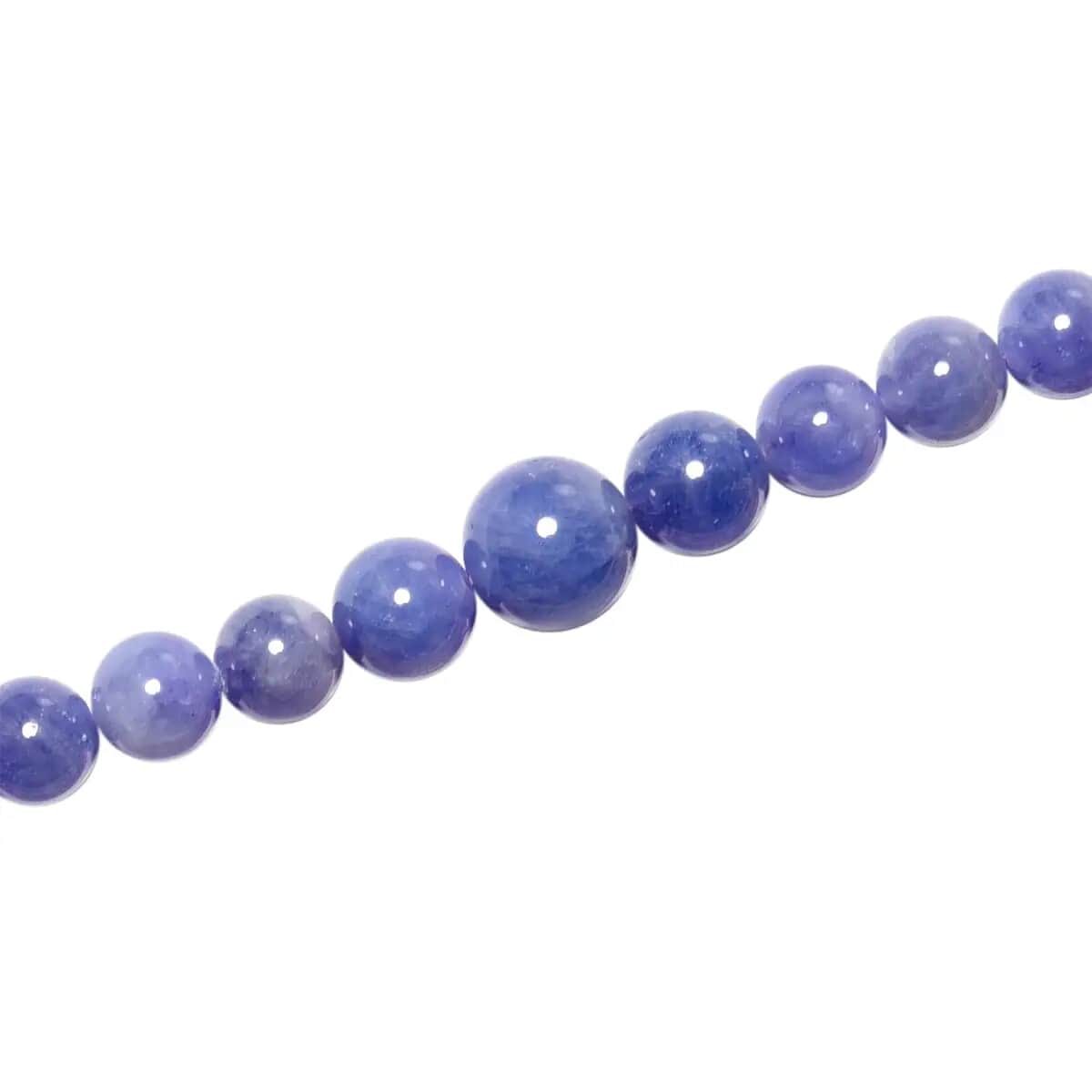 Tanzanite Beaded Necklace, 10K Yellow Gold Necklace, Gold Magnetic Clasp Necklace, Graduated Beads Necklace, 18 Inch Necklace 243.50 ctw image number 4