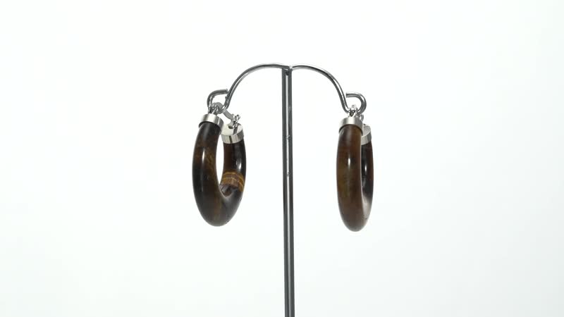 Lapis Lazuli 55.00 ctw Hoop Earrings in Stainless Steel