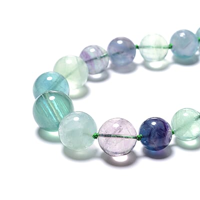 Multi Fluorite Beads Necklace 18 Inches with Magnetic Clasp in Sterling Silver 648.50 ctw