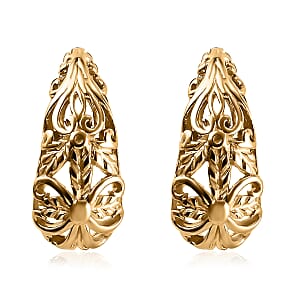 Artisan Crafted Earrings in 14K Yellow Gold Over Sterling Silver 4.25 Grams