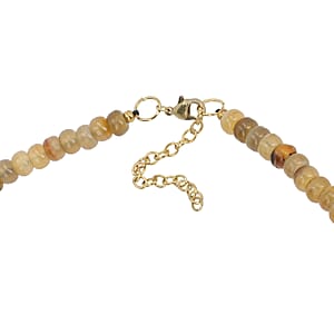 Multi Brown Genuine Buffalo Horn Scale Shape Necklace 18-20 Inches in Goldtone