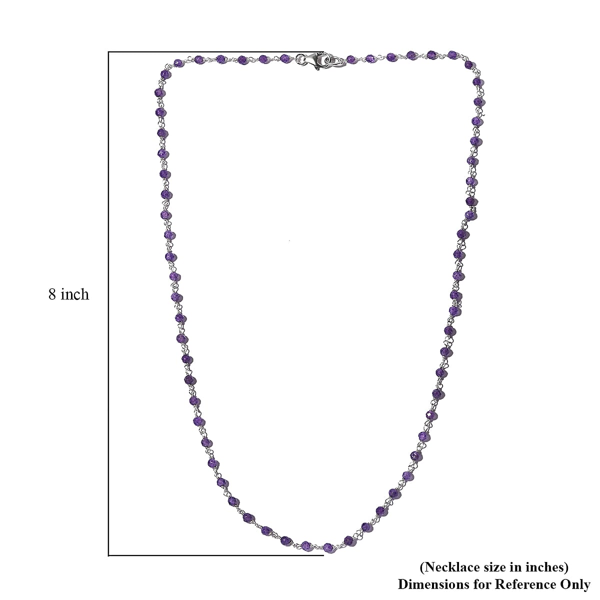 Amethyst Faceted Beaded Necklace 20 Inches in Sterling Silver 13.00 ctw image number 5