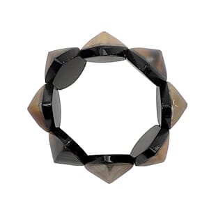 Natural Genuine Buffalo Horn Marquise Shape Stretch Bracelet