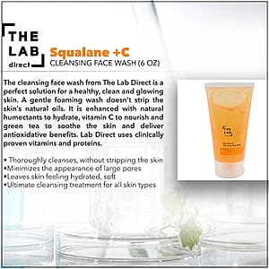 The Lab Direct Squalane Plus C Cleansing Face Wash (6 oz) , Face Cleanser for Oily Skin , Best Facial Cleanser