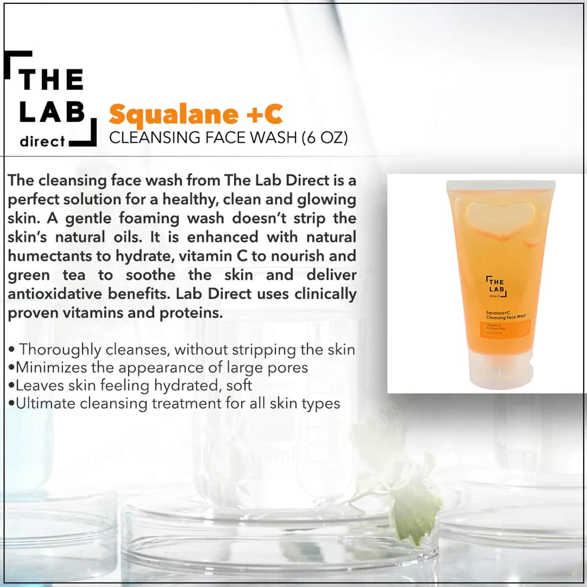 The Lab Direct Squalane Pluse C Cleansing Face Wash (6 oz) image number 2