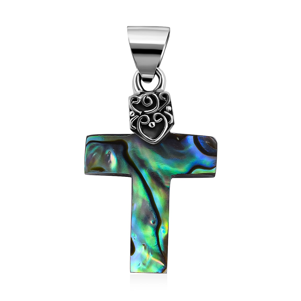 Abalone Shell Cross Pendant in Sterling Silver image number 0