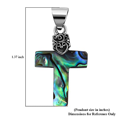 Abalone Shell Cross Pendant in Sterling Silver
