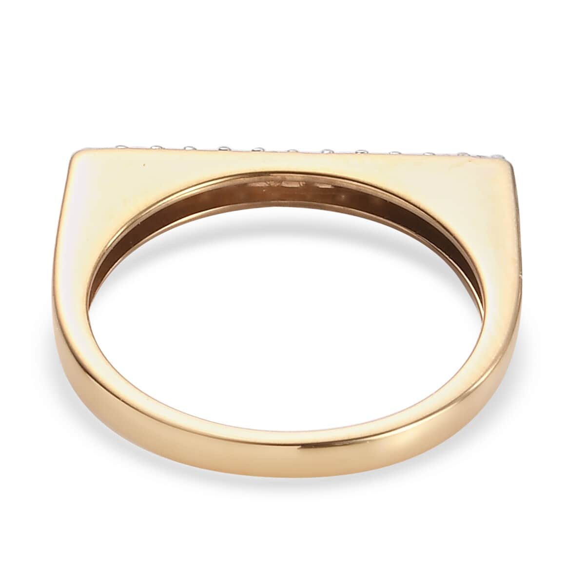 Diamond Framed Band Ring in Vermeil Yellow Gold Over Sterling Silver (Size 8.0) 0.15 ctw image number 4