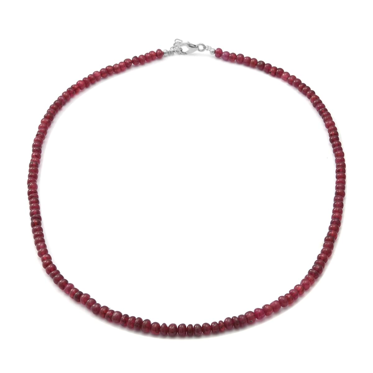 115 ctw Niassa Ruby Roundel Necklace 20 Inches in Sterling Silver image number 0