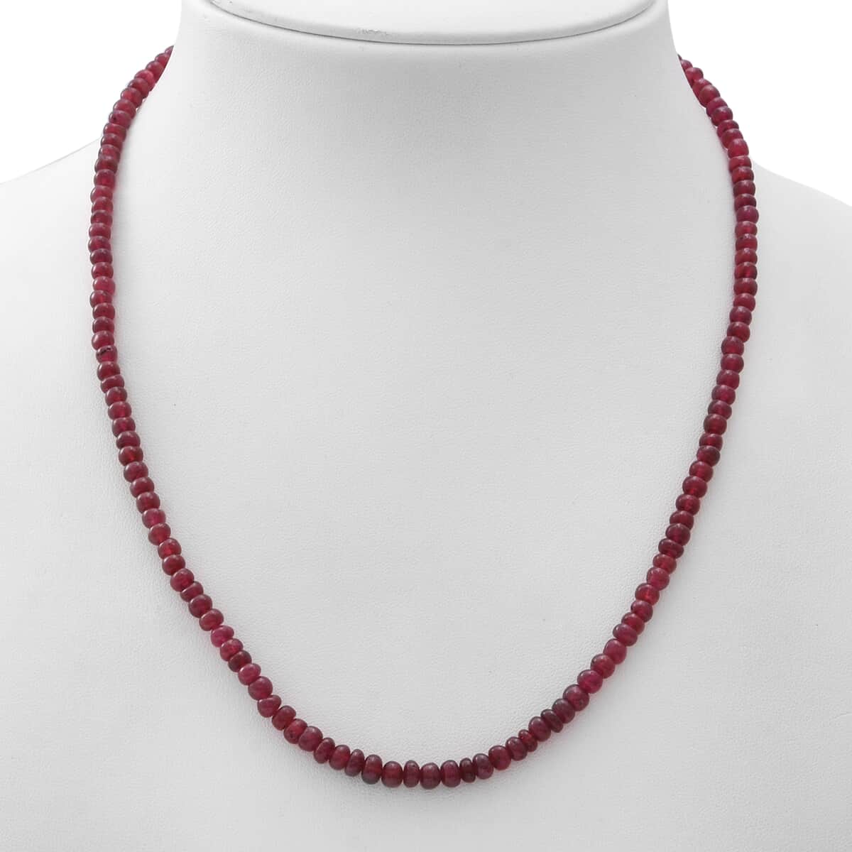Niassa Ruby (FF) Roundel Necklace 20 Inches in Sterling Silver 115.00 ctw image number 1