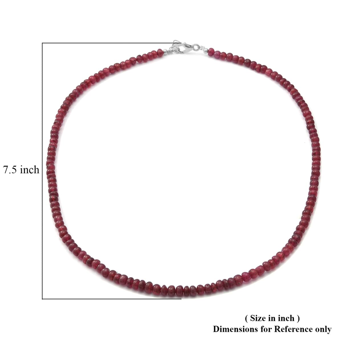 115 ctw Niassa Ruby Roundel Necklace 20 Inches in Sterling Silver image number 4
