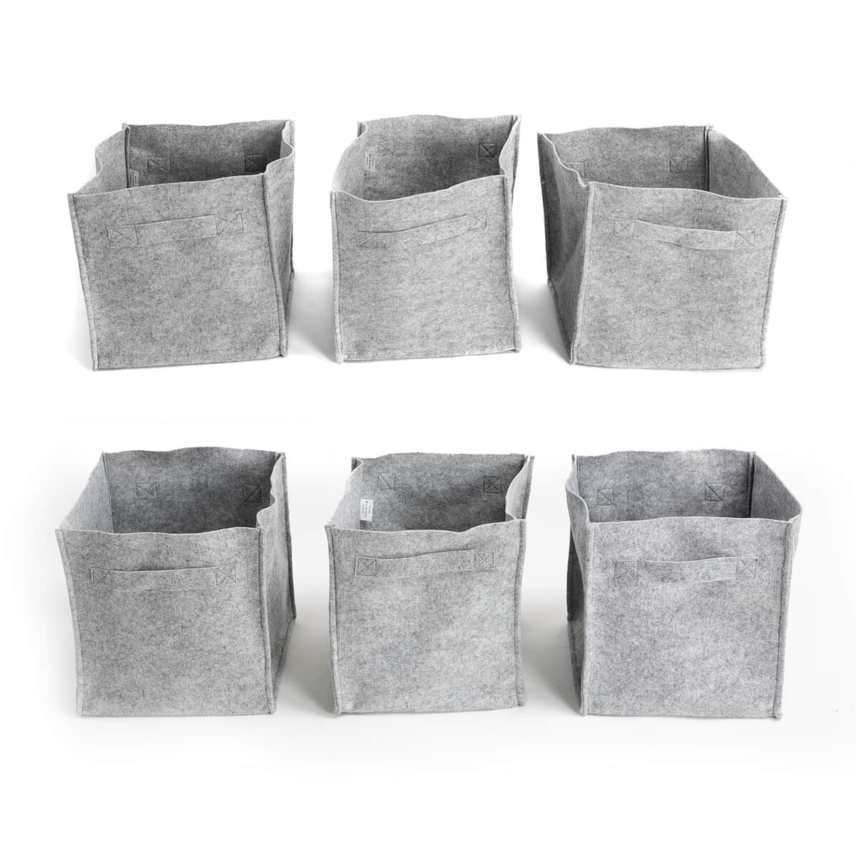 Set of 6 Gray Collapsible Fabric Storage Cubes image number 0