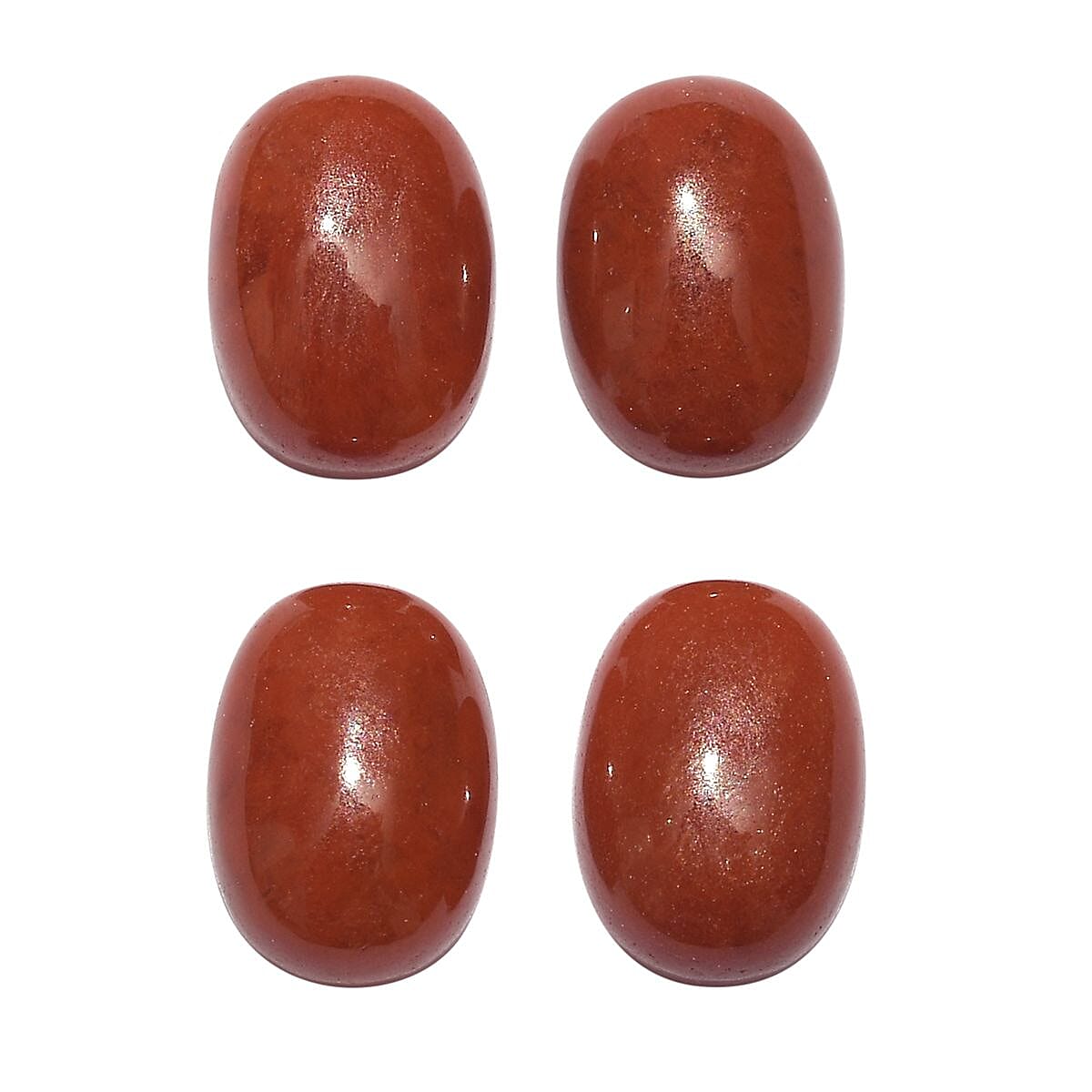 Set of 4 Burmese Red Jade (Ovl 7x5 mm) 4.05 ctw