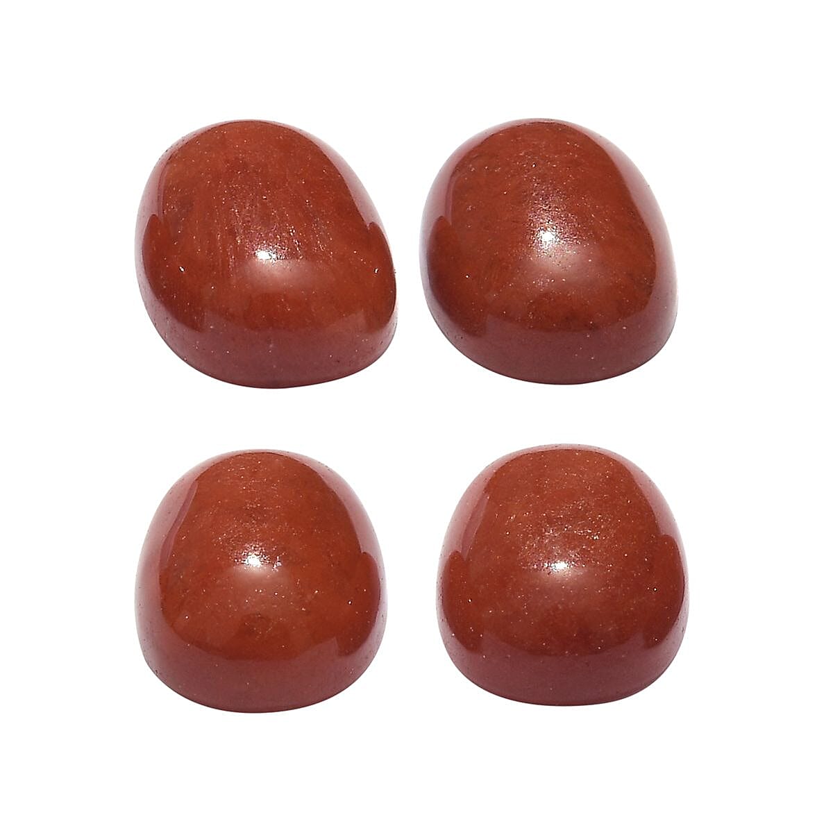 Set of 4 Burmese Red Jade (Ovl 7x5 mm) 4.05 ctw