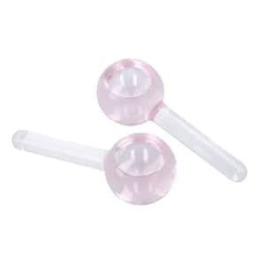 Set of 2 Pink Facial Massage Ice Globes