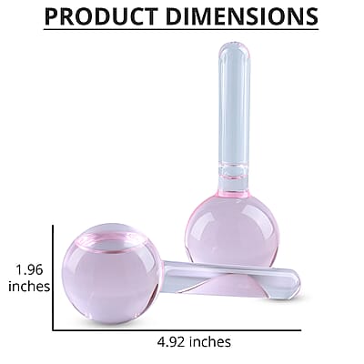 Set of 2 Pink Facial Massage Ice Globes