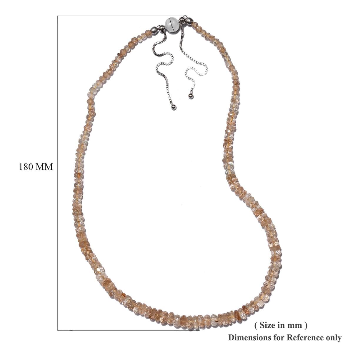Imperial Topaz Beaded Bolo Necklace 18-22 Inches with Sterling Silver Magnetic Clasp 133.75 ctw image number 5