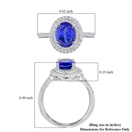 Rhapsody 950 Platinum AAAA Tanzanite and E-F VS Diamond Ring (Size 10.0) 6.13 Grams 2.60 ctw image number 4