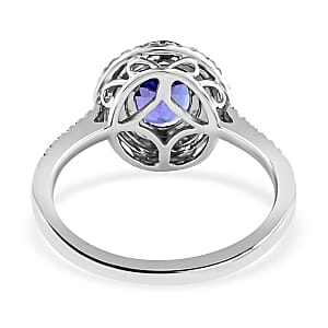 Rhapsody 950 Platinum AAAA Tanzanite and E-F VS Diamond Ring (Size 8.0) 6.13 Grams 2.60 ctw