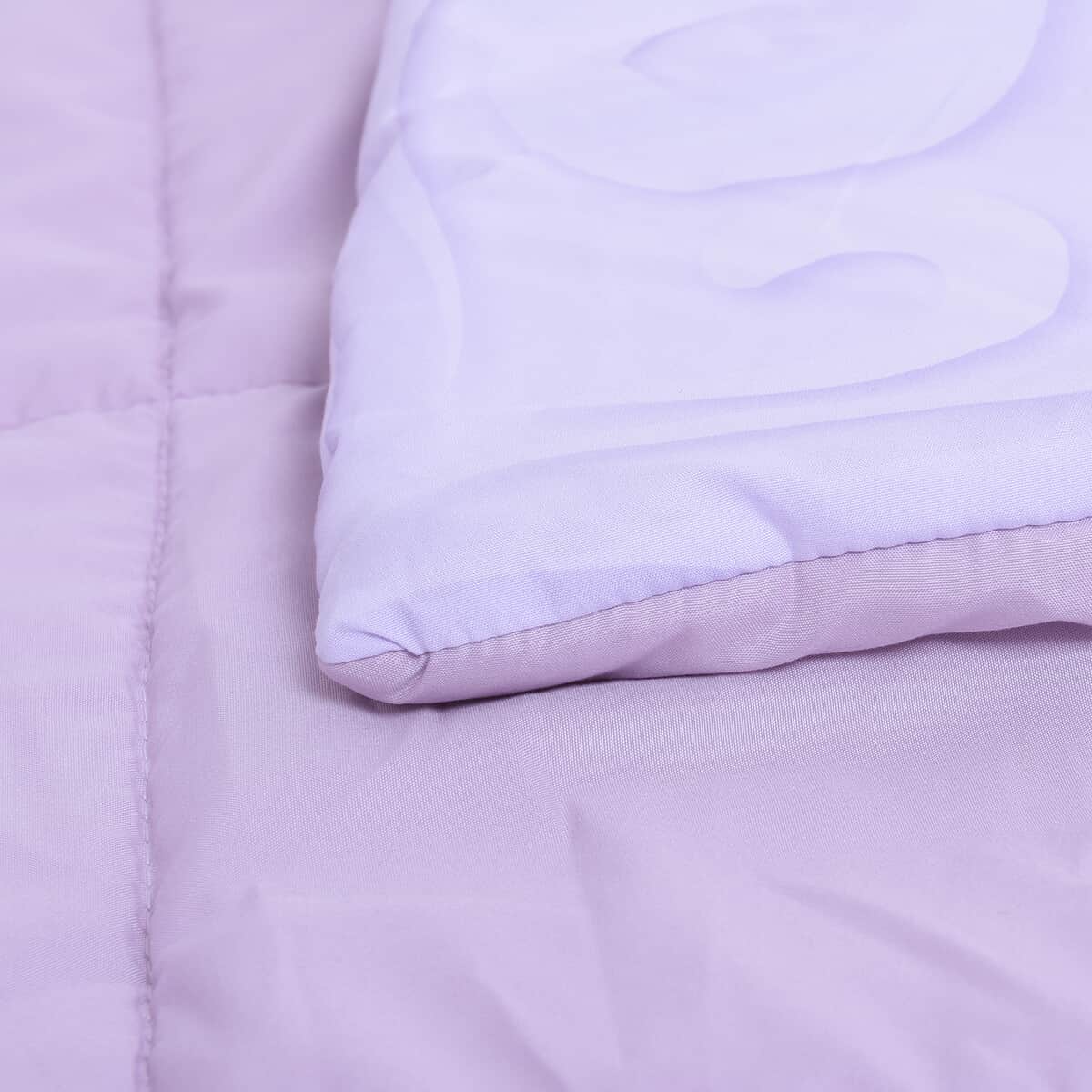 Homesmart Purple Digital Printed Floral Pattern Queen Size Microfiber Comforter with Set of 2 Shams image number 5