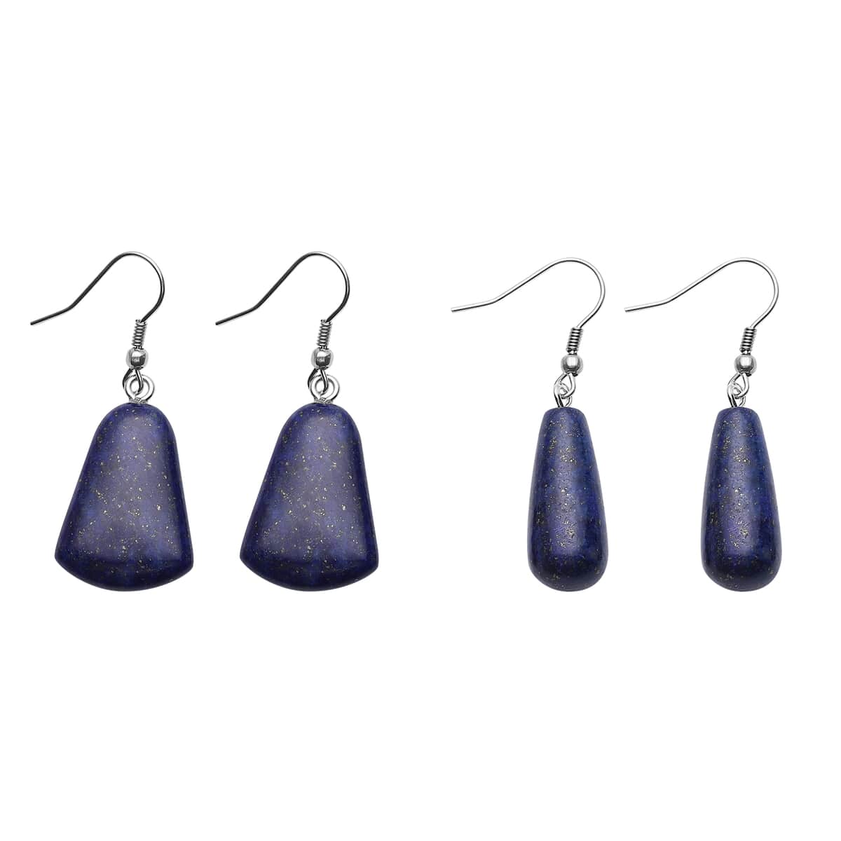 Set of 2 Lapis Lazuli Earrings in Stainless Steel 77.50 ctw image number 0