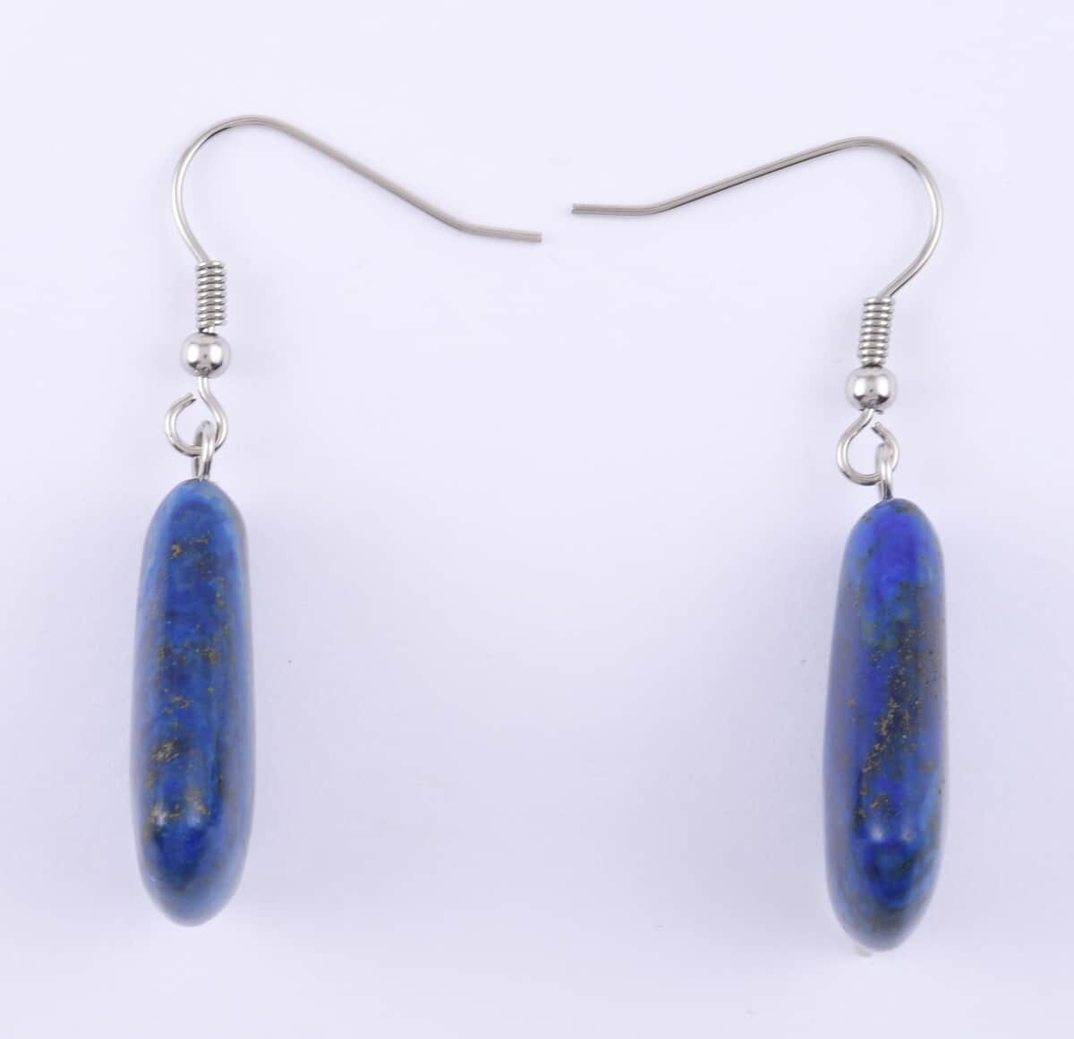 Set of 2 Lapis Lazuli Earrings in Stainless Steel 77.50 ctw image number 4