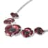 Black Austrian Crystal and Enameled Poppy Flower Necklace 20 Inches in Silvertone image number 2