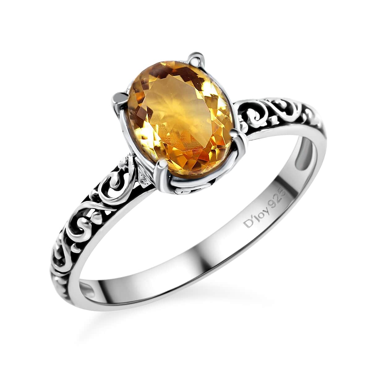 Brazilian Citrine Ring in Sterling Silver (Size 9.0) 1.65 ctw image number 0
