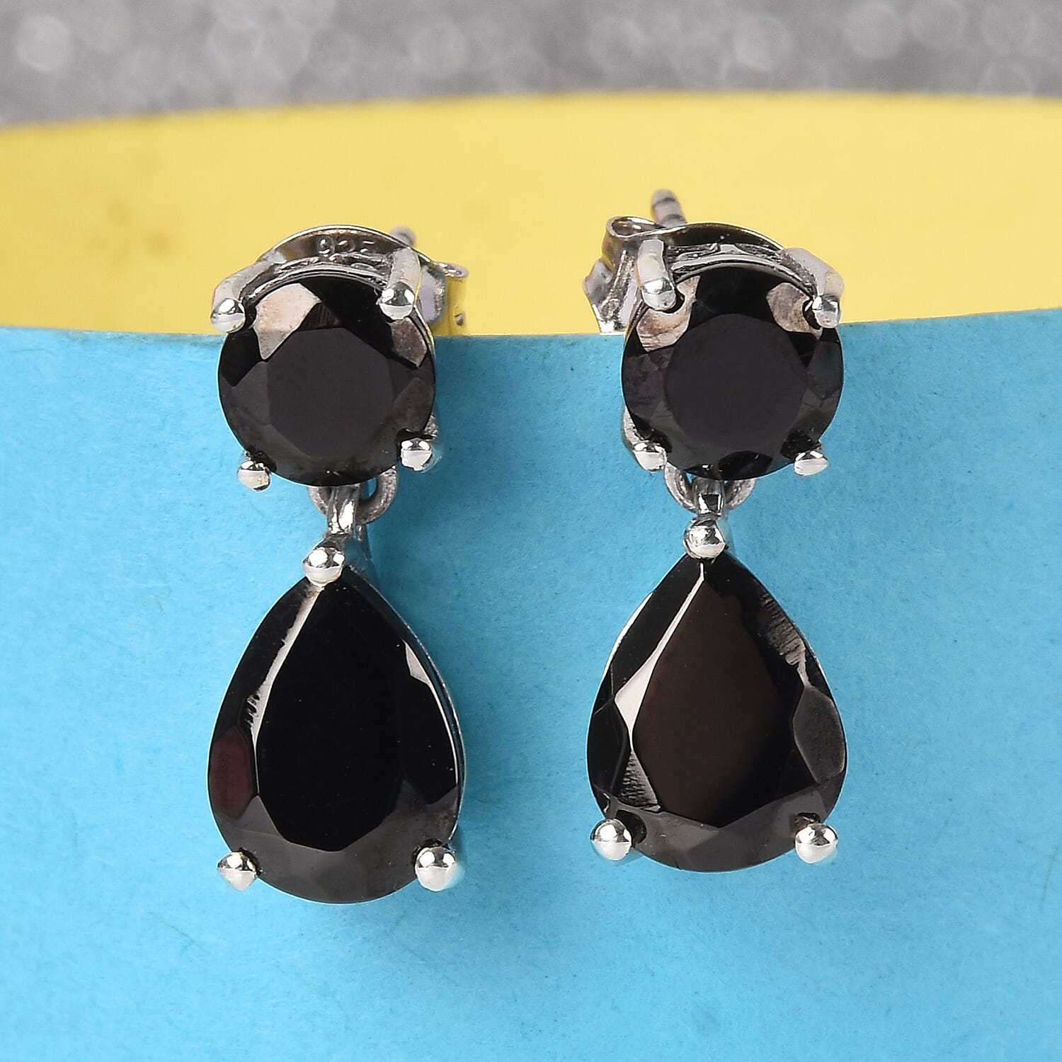 Silver Shungite 3.00 ctw Earrings in Platinum Over Sterling Silver