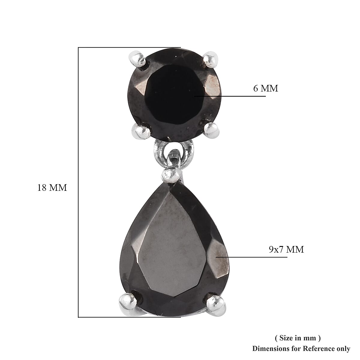 Silver Shungite 3.00 ctw Earrings in Platinum Over Sterling Silver