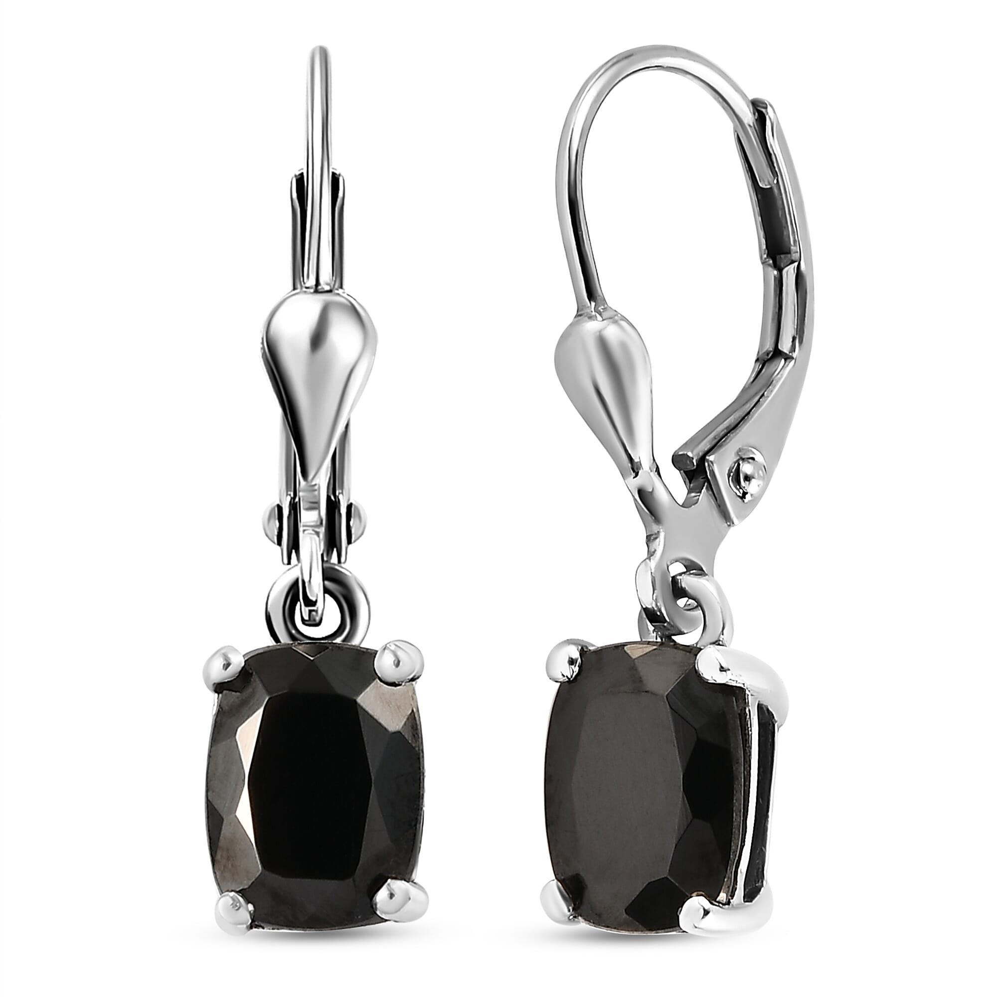 Silver Shungite 1.75 ctw Earrings in Platinum Over Sterling Silver