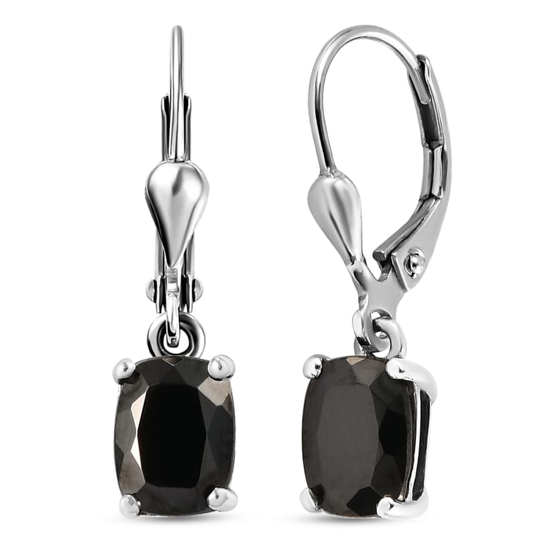 Silver Shungite 1.75 ctw Earrings in Platinum Over Sterling Silver