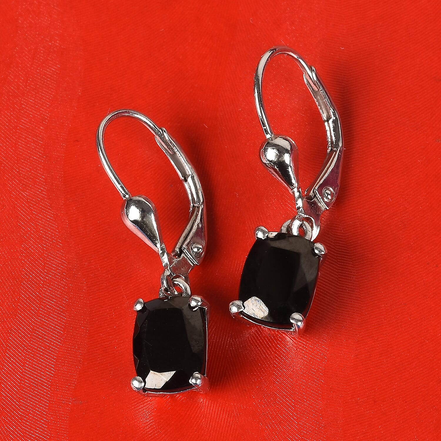 Silver Shungite 1.75 ctw Earrings in Platinum Over Sterling Silver