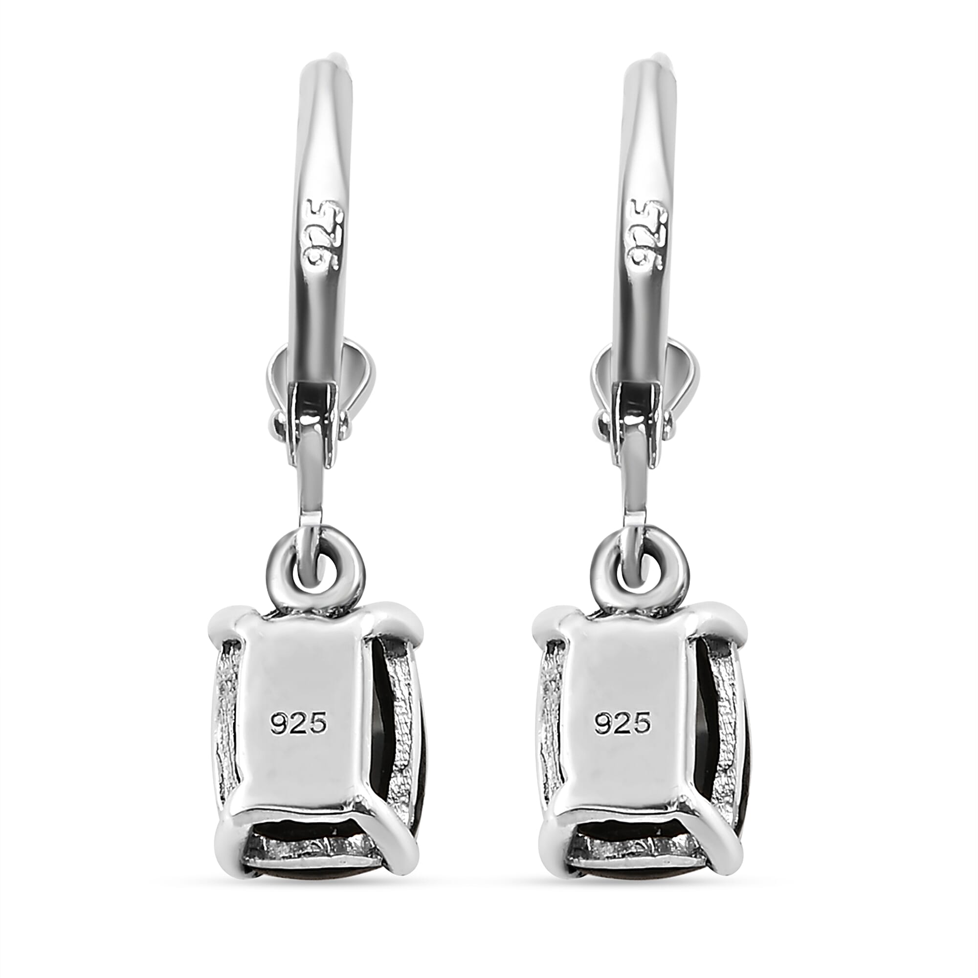 Silver Shungite 1.75 ctw Earrings in Platinum Over Sterling Silver