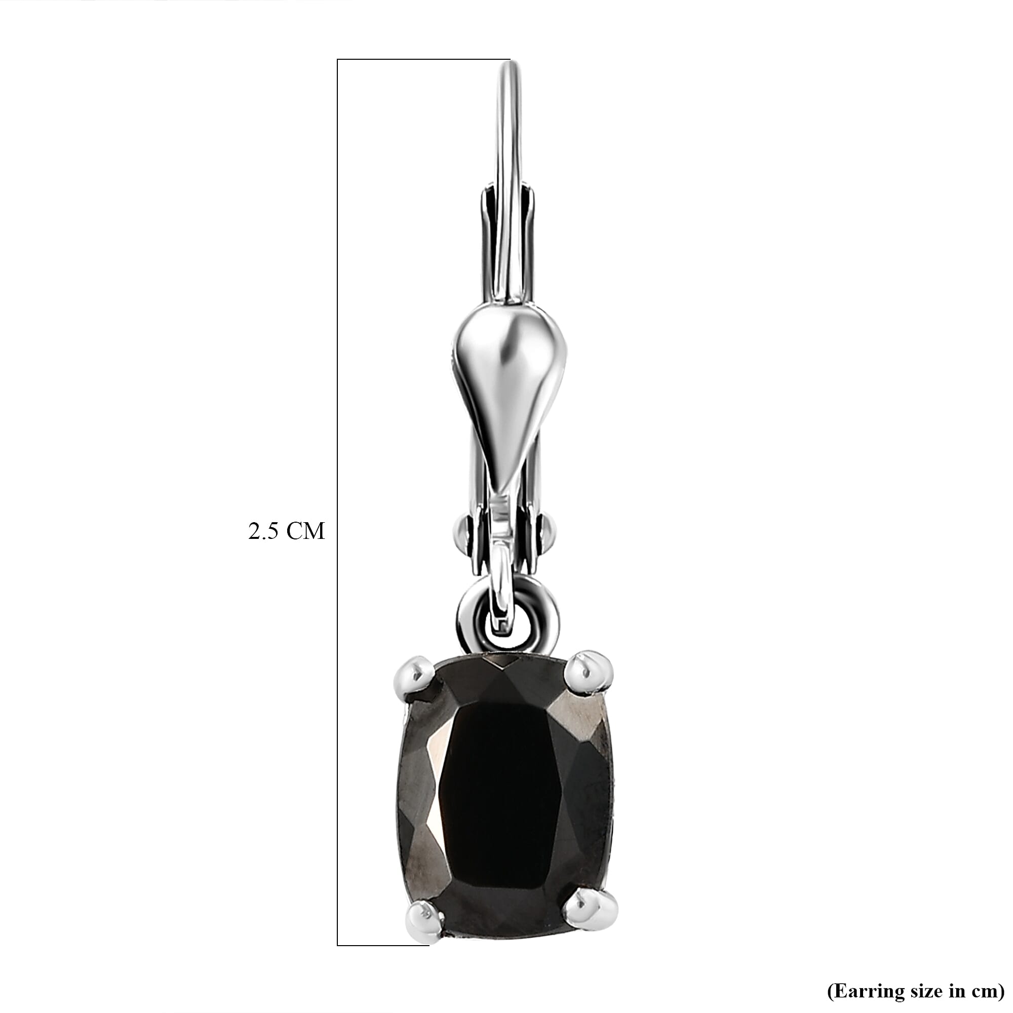 Silver Shungite 1.75 ctw Earrings in Platinum Over Sterling Silver