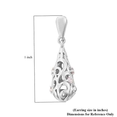 LucyQ Drip Collection White Zircon Drop Earrings in Sterling Silver image number 4