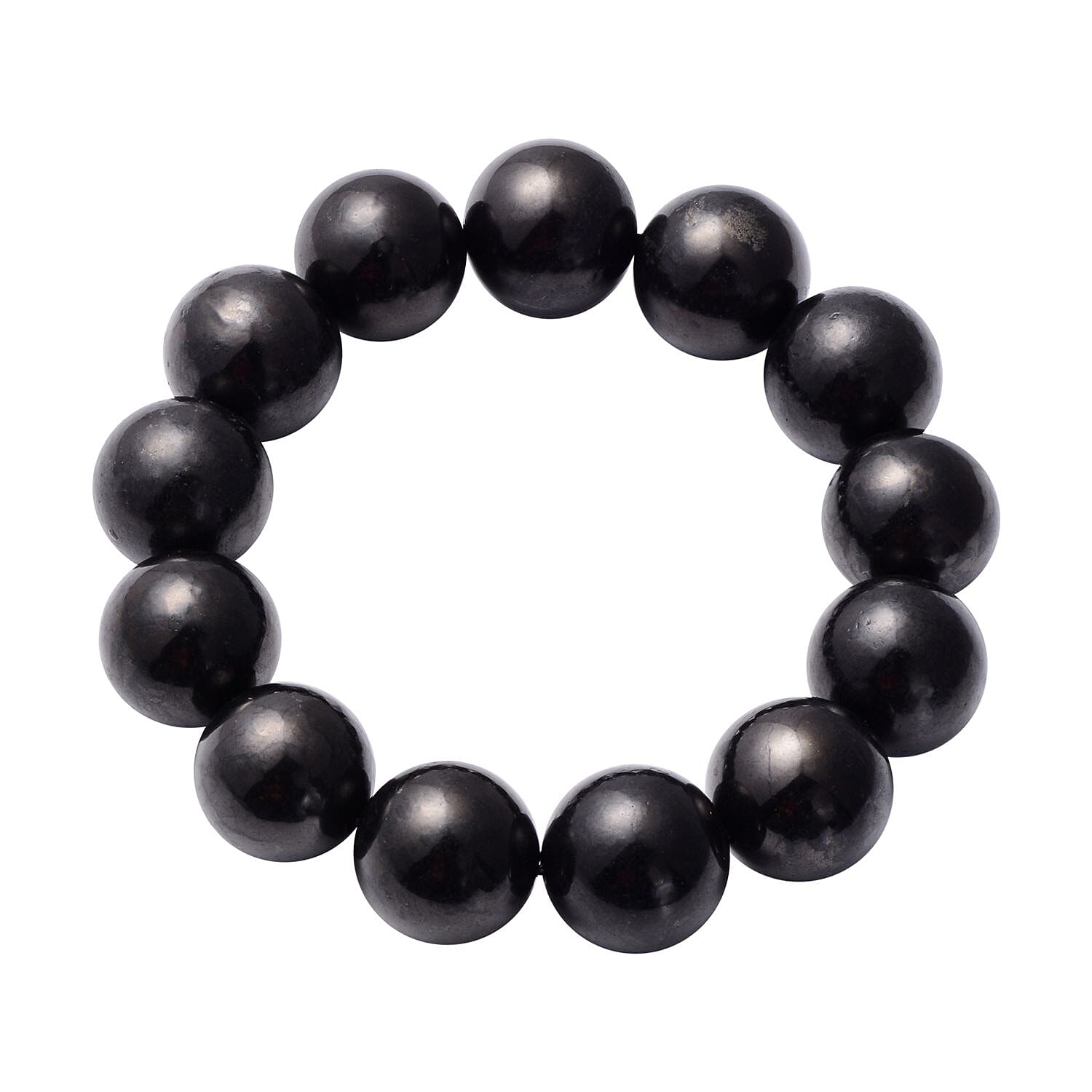 Shungite Round Beaded Stretch Bracelet 346.50 ctw