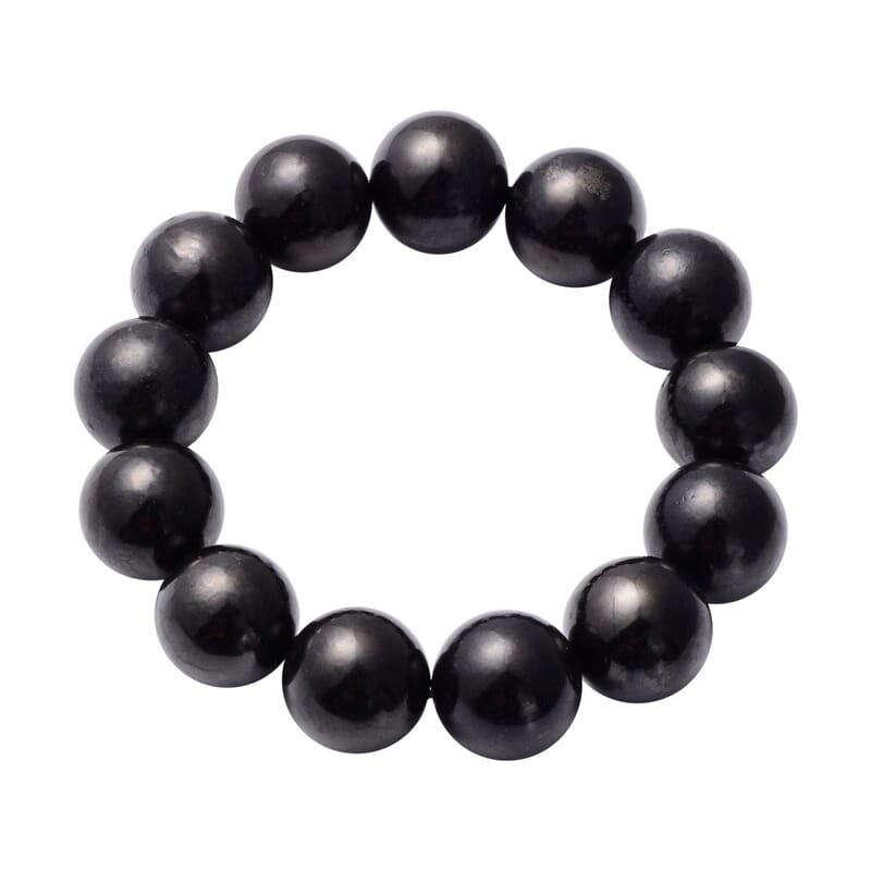 Shungite Round Beaded Stretch Bracelet 346.50 ctw