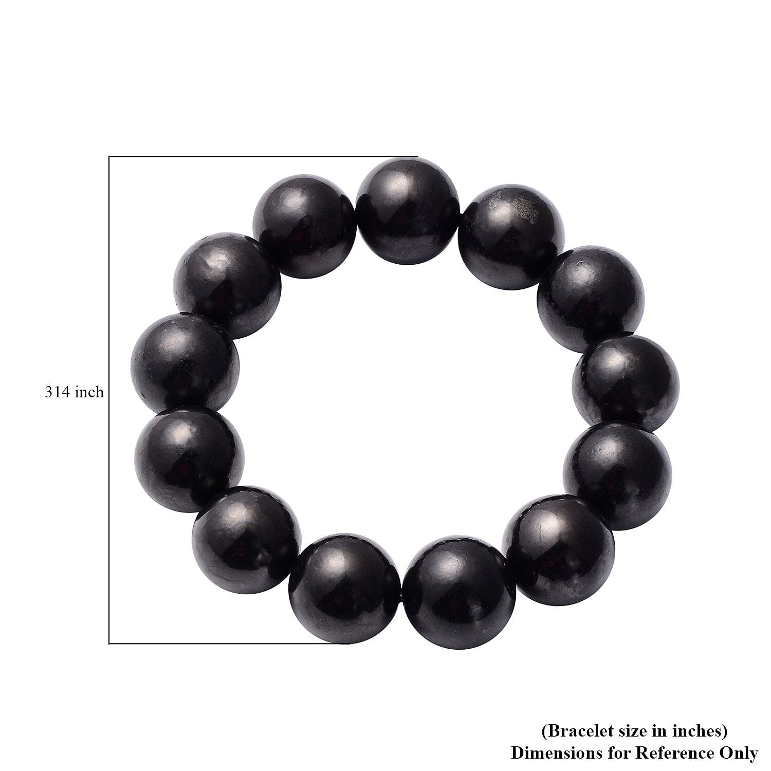 Shungite Round Beaded Stretch Bracelet 346.50 ctw