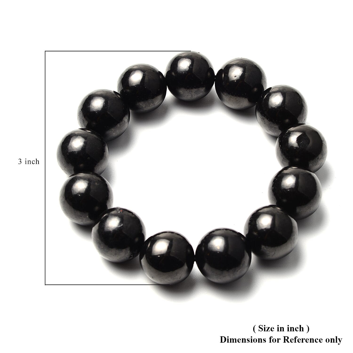 Shungite Round Beaded Stretch Bracelet 346.50 ctw